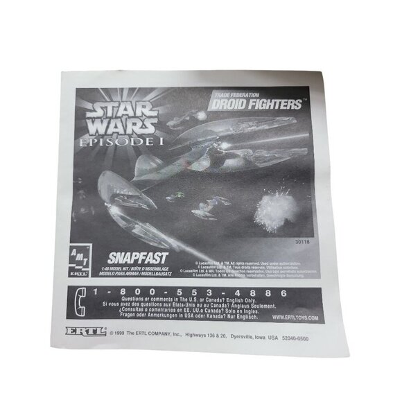 Star Wars Droid Fighters Snapfast 1:48 Model Kit Episode 1 Skill Level 1 - Picture 12 of 14